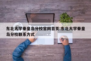 东北大学秦皇岛分校官网首页:东北大学秦皇岛分校联系方式